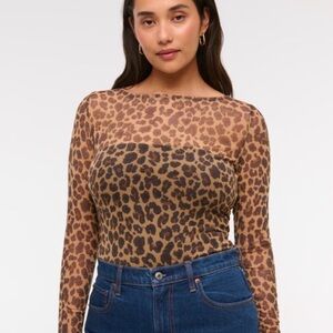 Abercrombie Long-Sleeve Mesh Slash Bodysuit